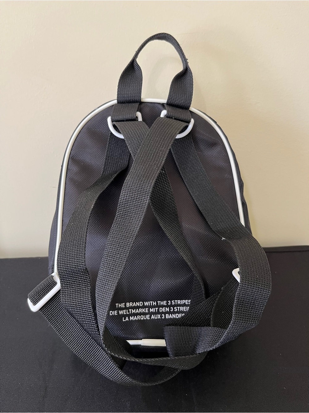 adidas Black and White Mini Trefoil Backpack - Picture 3 of 6